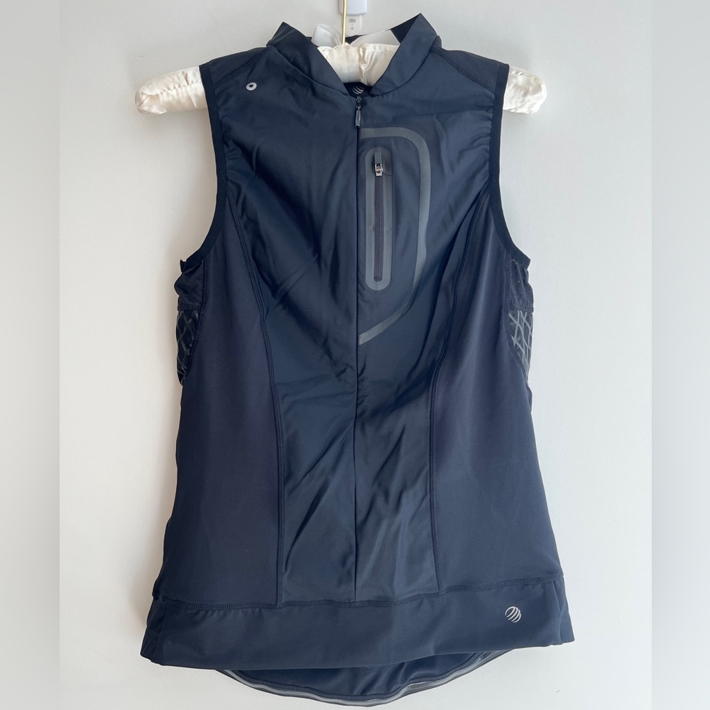 MPG Black Sleeveless Cycling Jersey Half Zip Back Pockets Mesh Back Spin Class